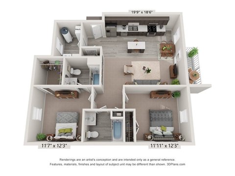 Floor plan for studio, 1104 sqft